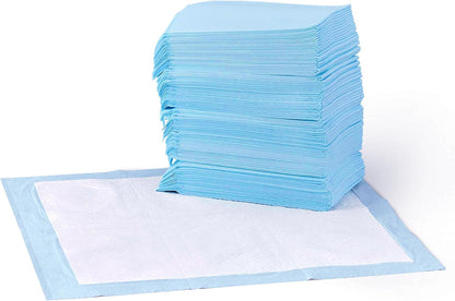 Amazon Basics Trainingspads Für Hunde Und Welpen, Auslaufsicheres 5-Lagiges Design Mit Schnell Trocknender Oberfläche, Normale Größe, 50 Stück, Blau