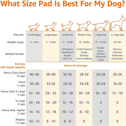 Amazon Basics Trainingspads Für Hunde Und Welpen, Auslaufsicheres 5-Lagiges Design Mit Schnell Trocknender Oberfläche, Normale Größe, 50 Stück, Blau