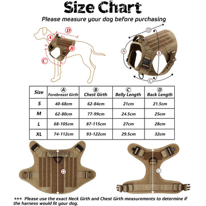 Military Large Dog Harness Pet German Shepherd Malinois Training Vest Tactical Medium Dog Harnesses Hunting for Dogs Accessories
